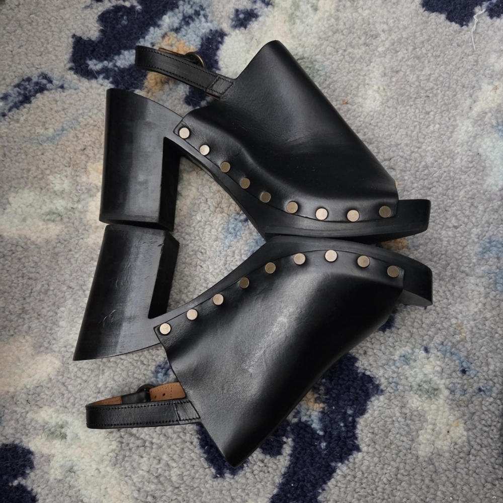 Sezane Dakota High Clogs in Smooth Black Heritage size 41 - Picture 7 of 11